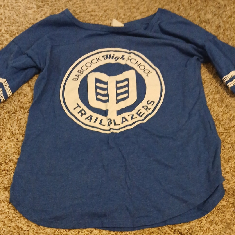 District Blue Long Sleeve Tee with Logo